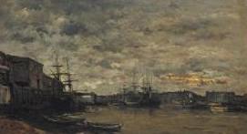 Charles-Francois Daubigny De haven van Bordeaux. oil painting picture